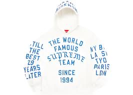 (USED) Supreme Team Flocked Hoodie