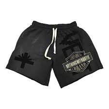 Vertebrae Black Double Emblem Shorts