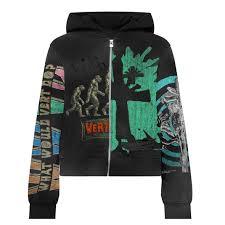 Vertebrae Black Montage Zip Up