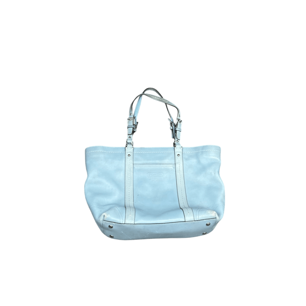 Coach Leather Tote Bag - Light Blue