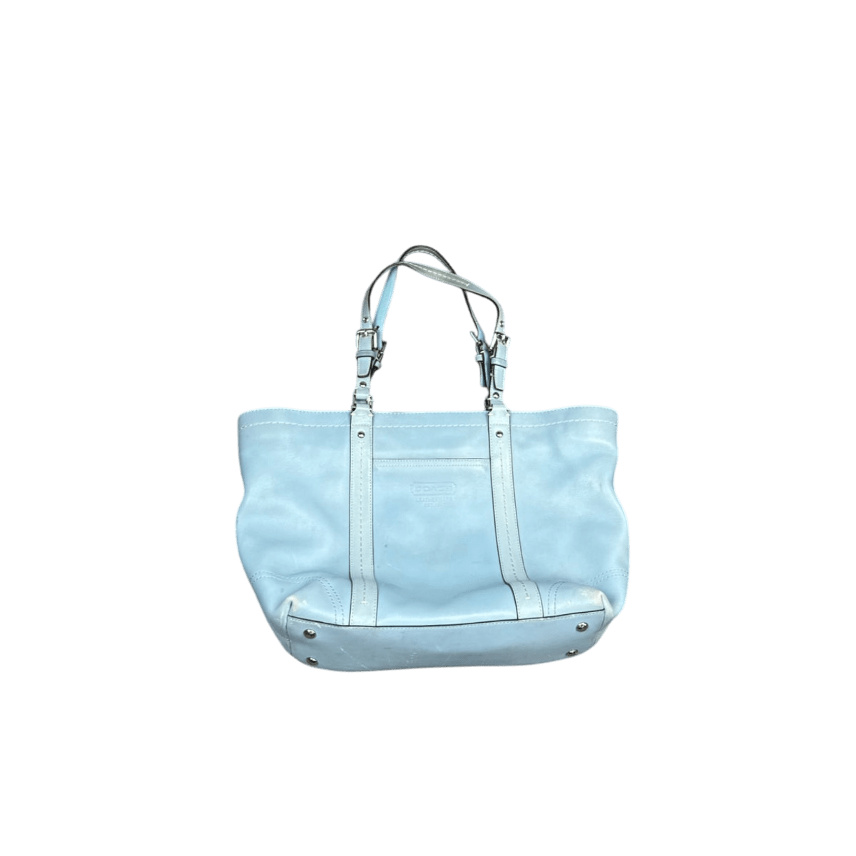 Coach Leather Tote Bag - Light Blue