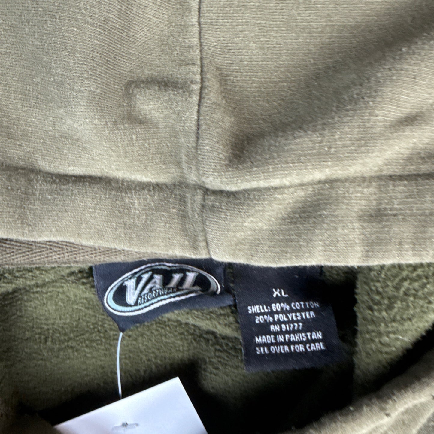 Vail Resortwear Zip Hoodie - Olive Green (XL)