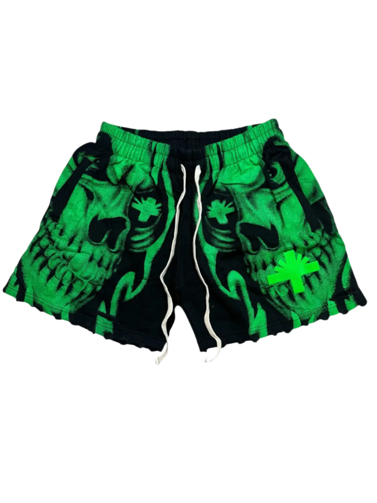 Vertabrae Skull Storm Green Shorts