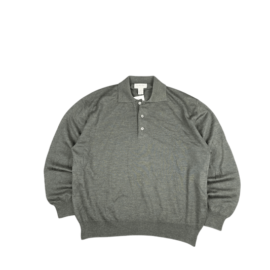 Murano Merino Wool Polo Sweater - Olive Green (XL)