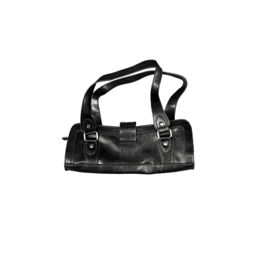 Vintage Buckle Detail Shoulder Bag - Black