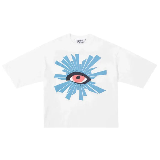 House Of Errors White/Blue Tee