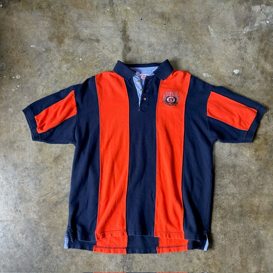 Auburn Spike Vertical Stripe Polo