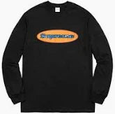 Used Supreme Oval Logo Black LS Tee