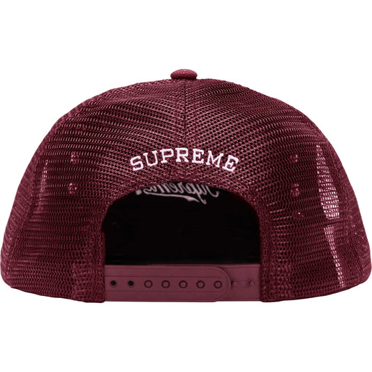 Supreme/b.b. Simon Studded Burgundy Canvas Mesh Back 5-Panel