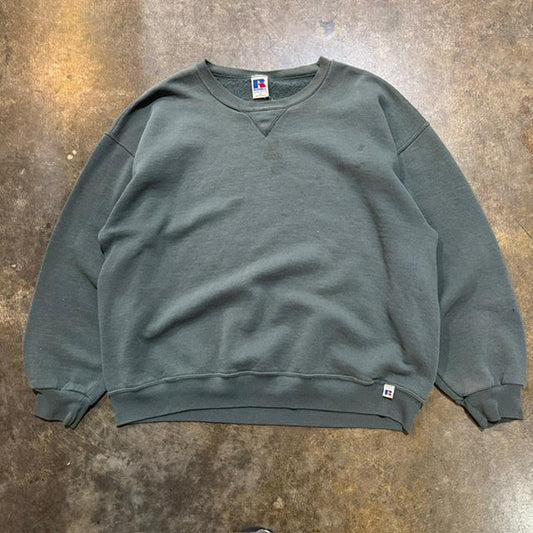 Russell Blank Green Crewneck Sweatshirt