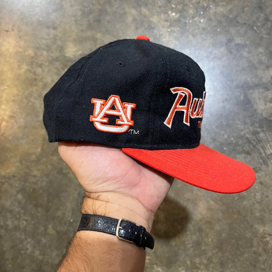 Wool Navy/Orange Double Lined Script Snap OS