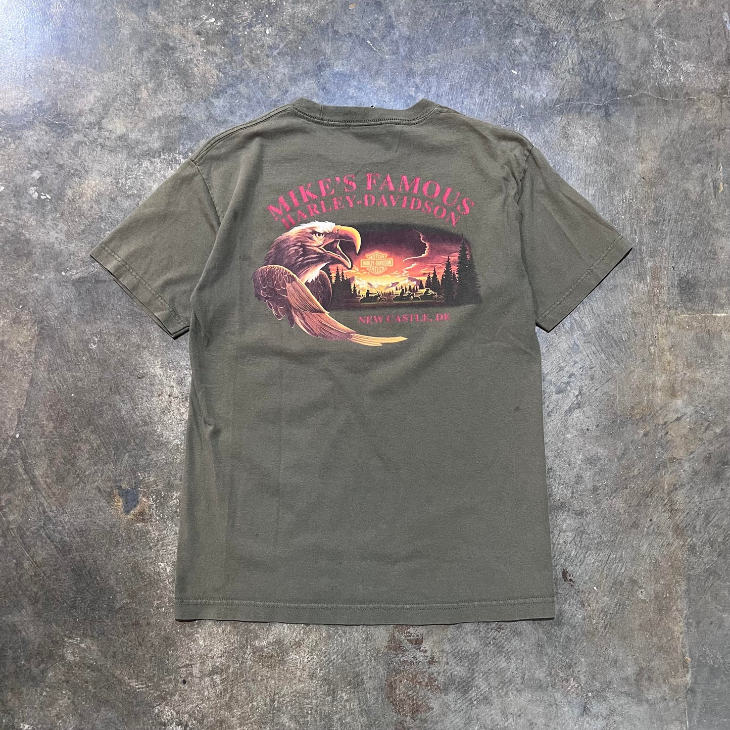 Harley Davidson Flame Olive tee