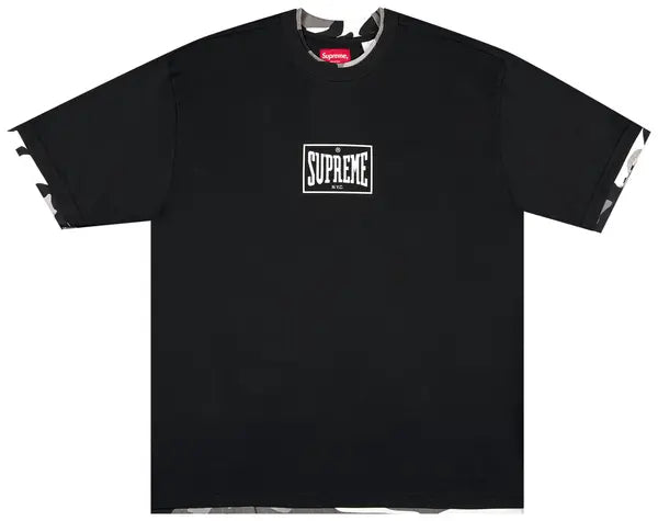 (used) Black Supreme Layered Tee M
