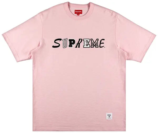 (used) Pink Supreme Collage Logo Tee M